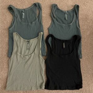 SKIMS cotton ribbed tanks